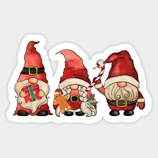 The Three Christmas Gnomes Sticker